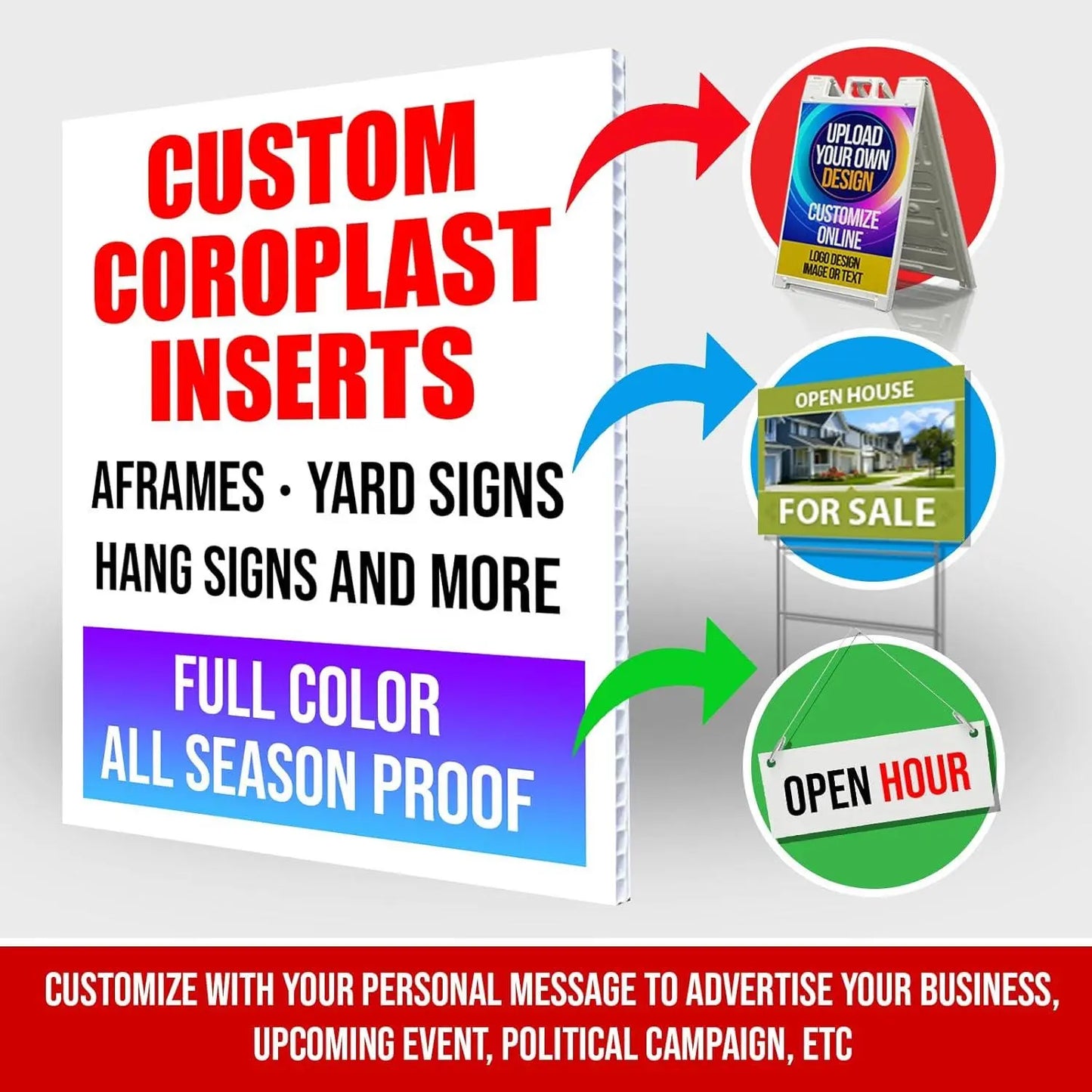 Custom 24x36"" Coroplast for A-Frame & Signicade Sign Insert - Ready in One Day Image Matters Group