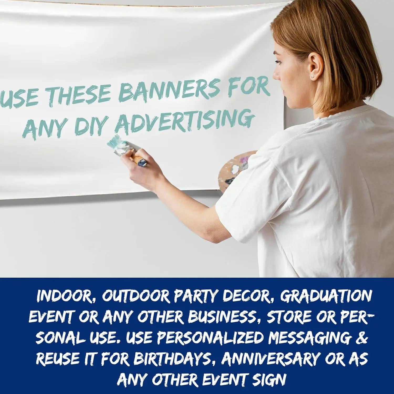 Blank Vinyl Plain Banner Waterproof better than Polyester DIY PVC Flex Schools Home Office Store Advertising Indoor Outdoor (2X2 feet (HXW)) Image Matters Group
