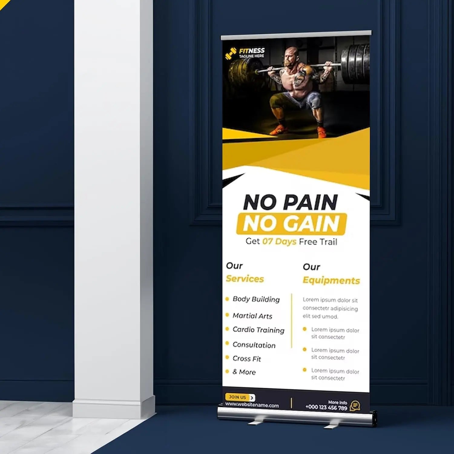 Generic Custom Roll up Banner 24hr Production Portable & Personalized Display with travel case for Business and Trade Shows Advertising and Promotion, White