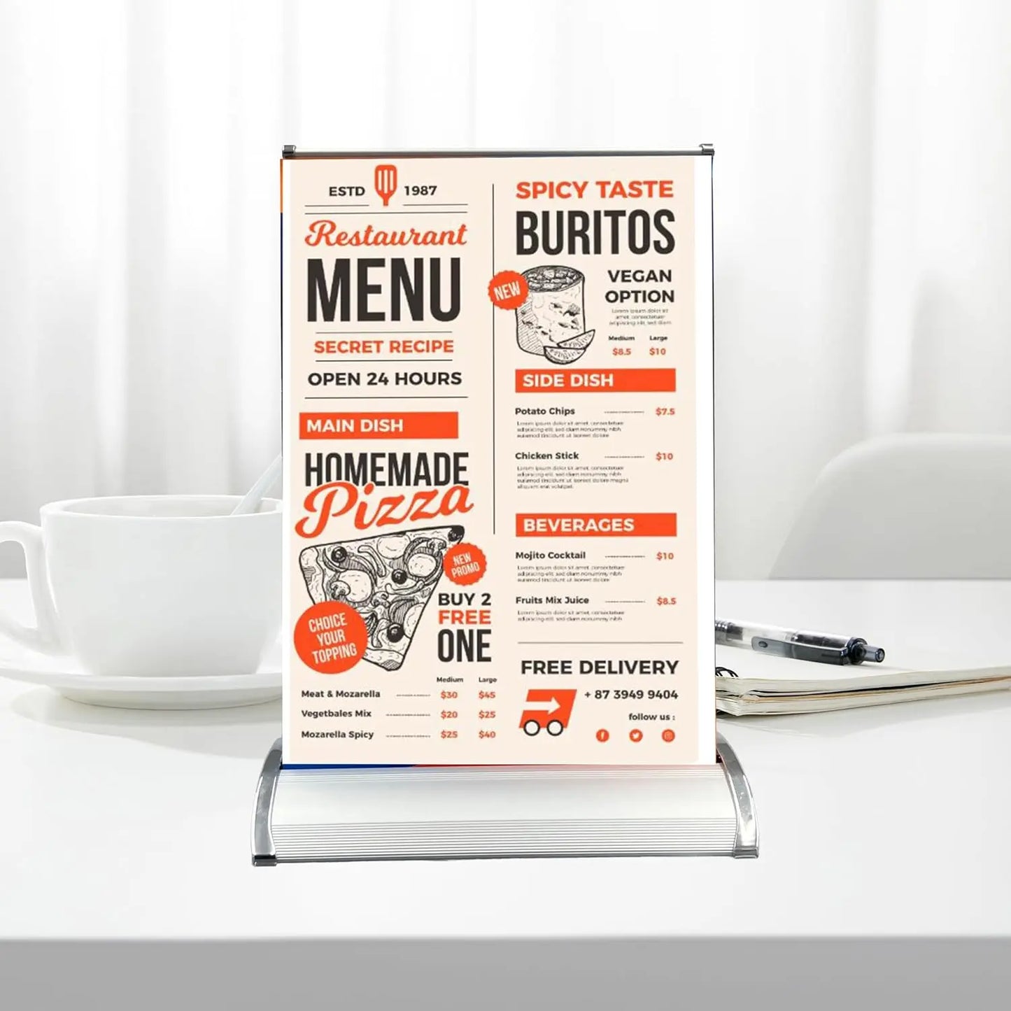 Custom Banner Retractable Banner 8x11 READY IN 24HRS Personalized Stand Roll Up with Travel Case for Business and Trade Shows (8x11 inches)