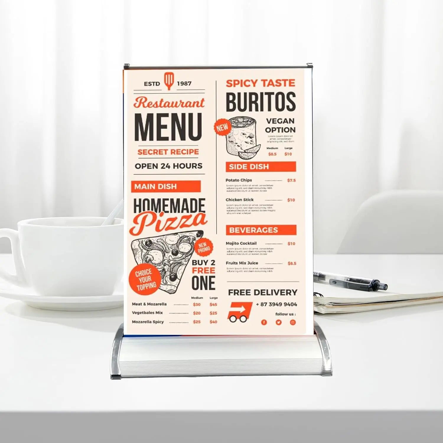 Custom Banner Retractable Banner 8x11 READY IN 24HRS Personalized Stand Roll Up with Travel Case for Business and Trade Shows (8x11 inches)