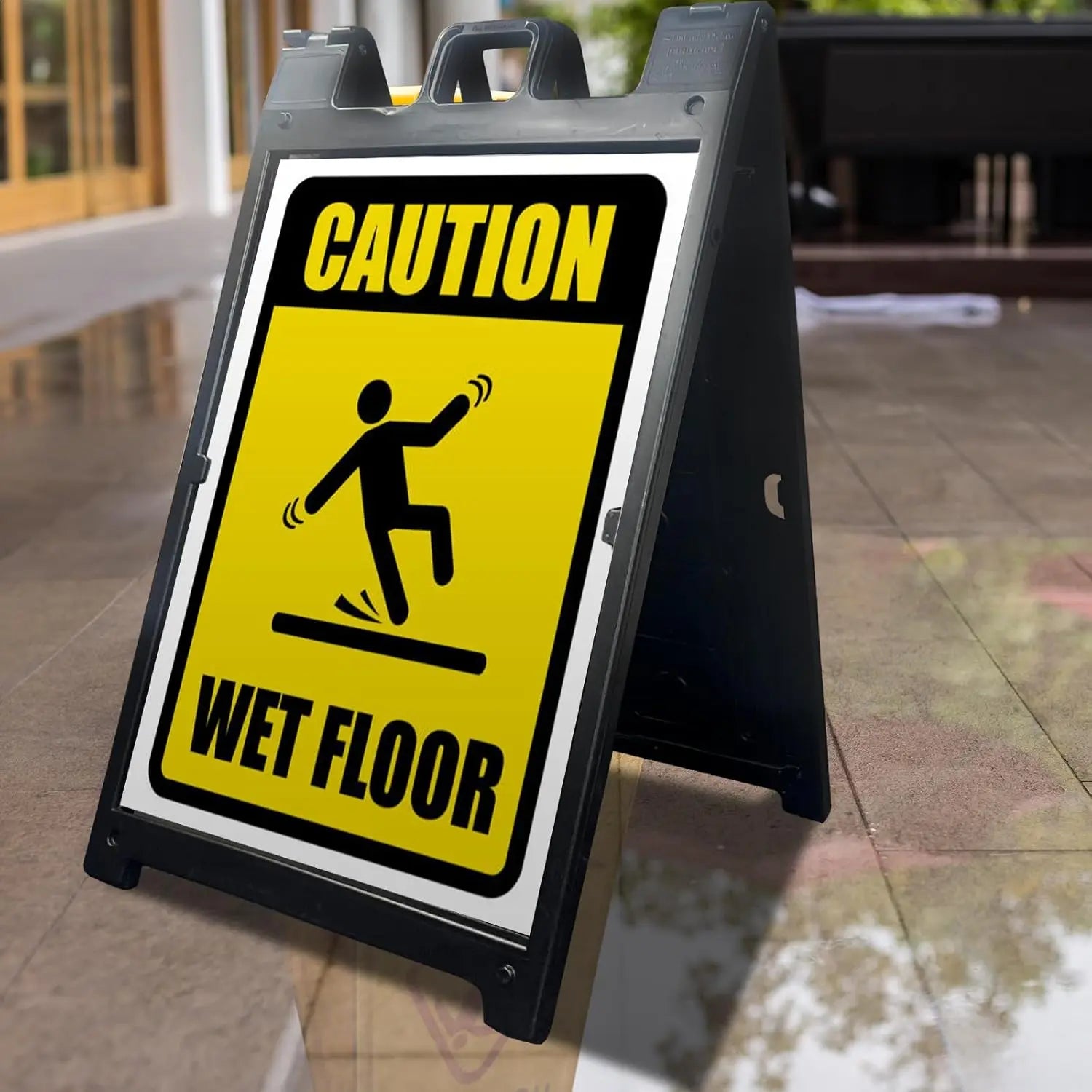 Generic Customizable A Frame Sign Deluxe 24x36"" 2 sides READY IN 1 DAY Waterproof Signicade Sandwich Board for Sidewalks and Outdoor Advertising (Black)