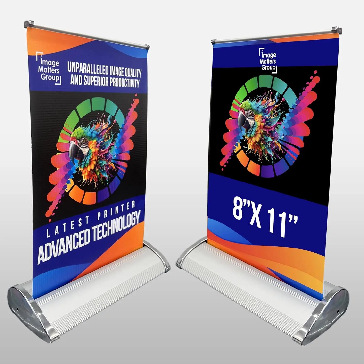 Custom Banner Retractable Banner 8x11 READY IN 24HRS Personalized Stand Roll Up with Travel Case for Business and Trade Shows (8x11 inches)