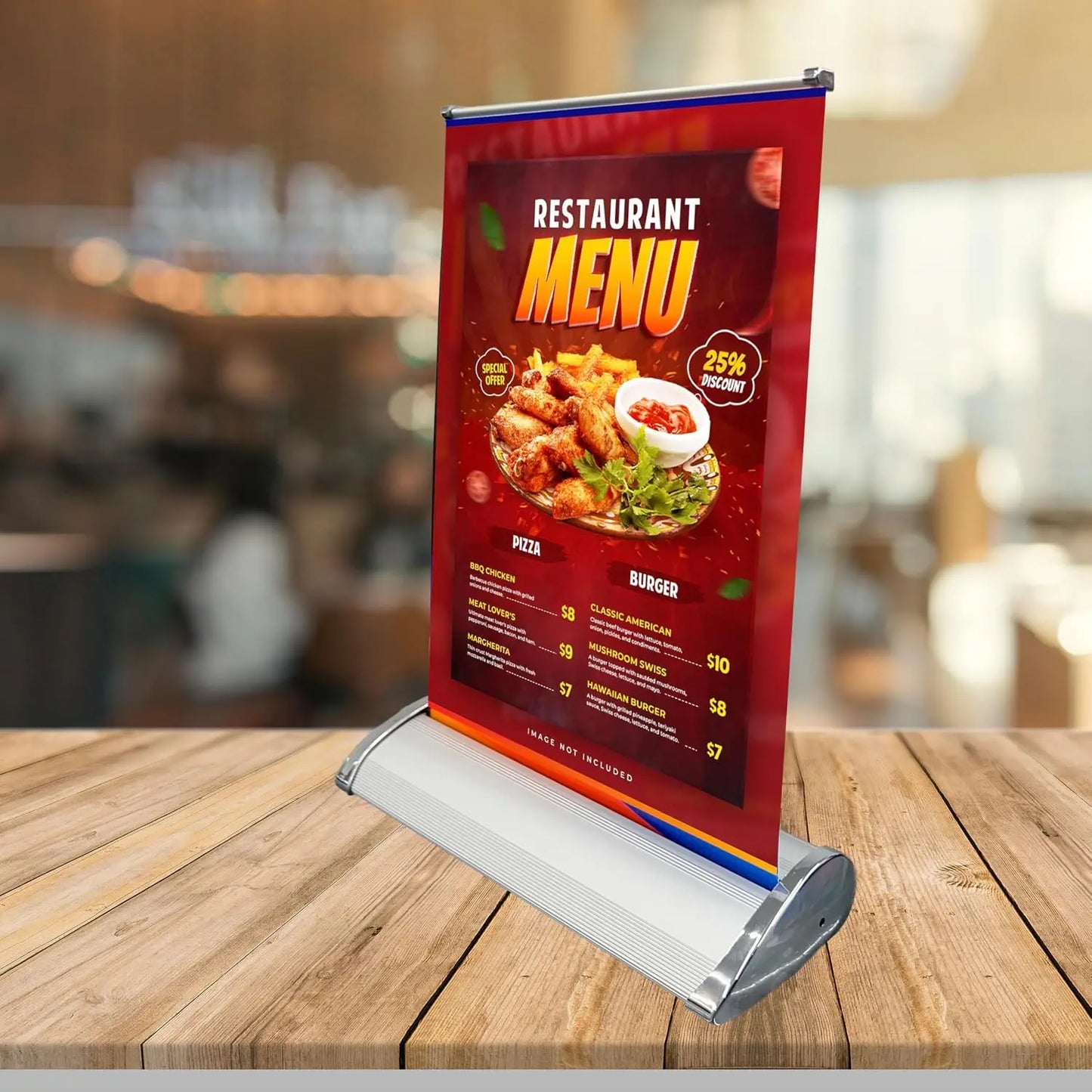 Custom Banner Retractable Banner 8x11 READY IN 24HRS Personalized Stand Roll Up with Travel Case for Business and Trade Shows (8x11 inches)