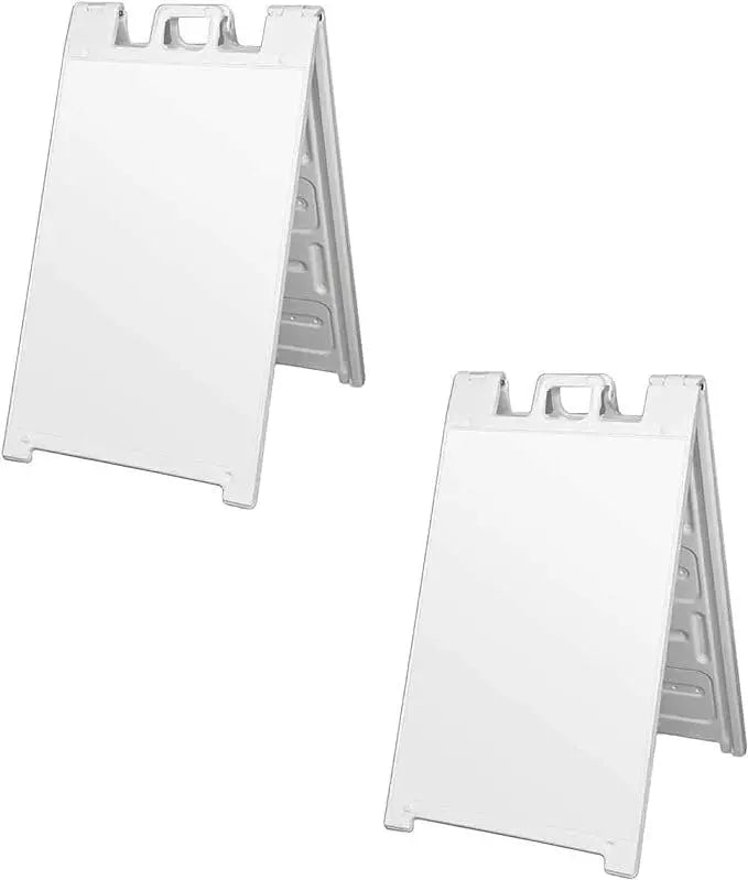 White Plasticade Signicade Standard 24x36  Only Frame, A Frame Sidewalk,  Curb Sign, Double Sided Display with Quick Change System. Image Matters Group