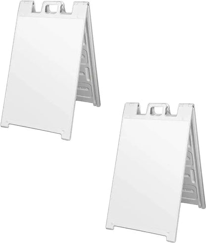 White Plasticade Signicade Standard 24x36  Only Frame, A Frame Sidewalk,  Curb Sign, Double Sided Display with Quick Change System. Image Matters Group