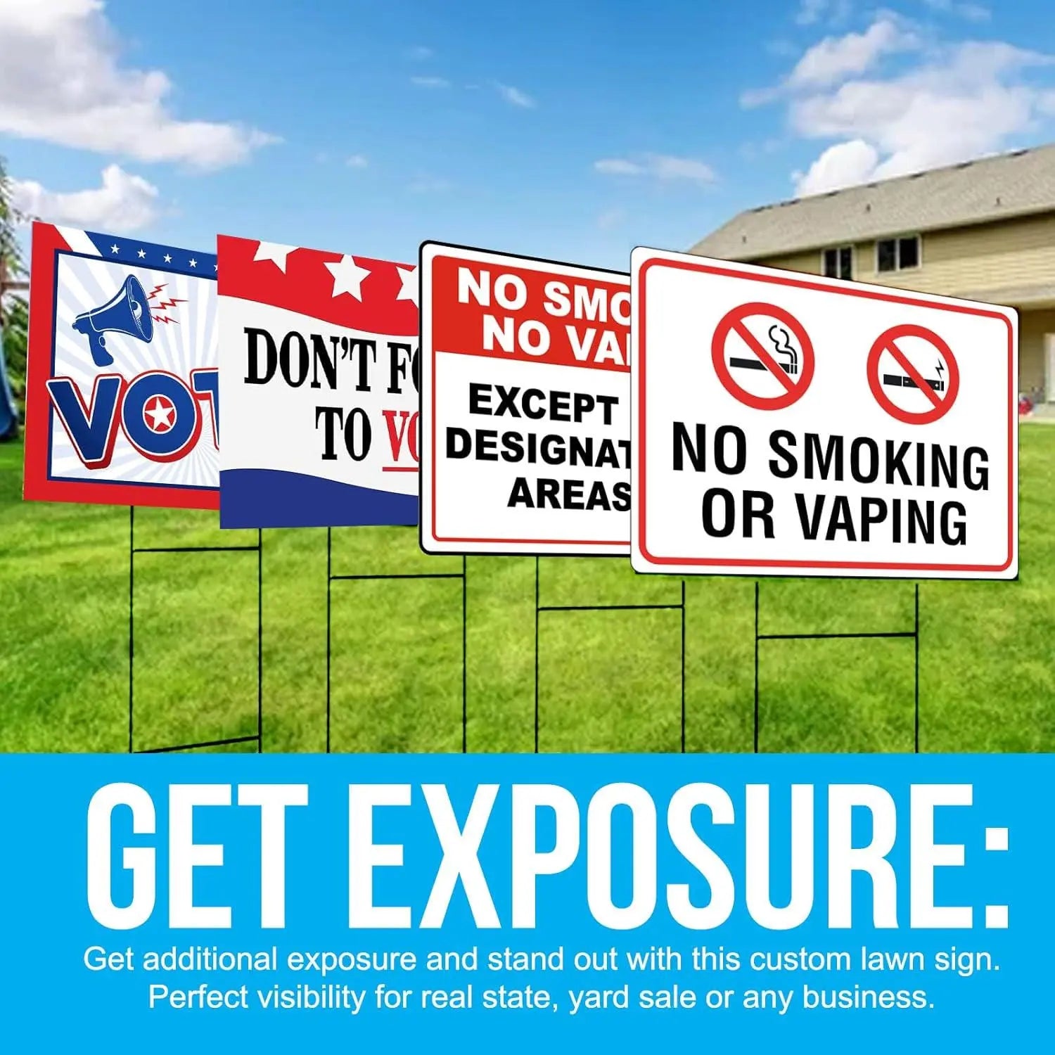 Generic 10pc 12x18"" Custom Yard Sign for Business and Trade Shows Advertising Image Matters Group
