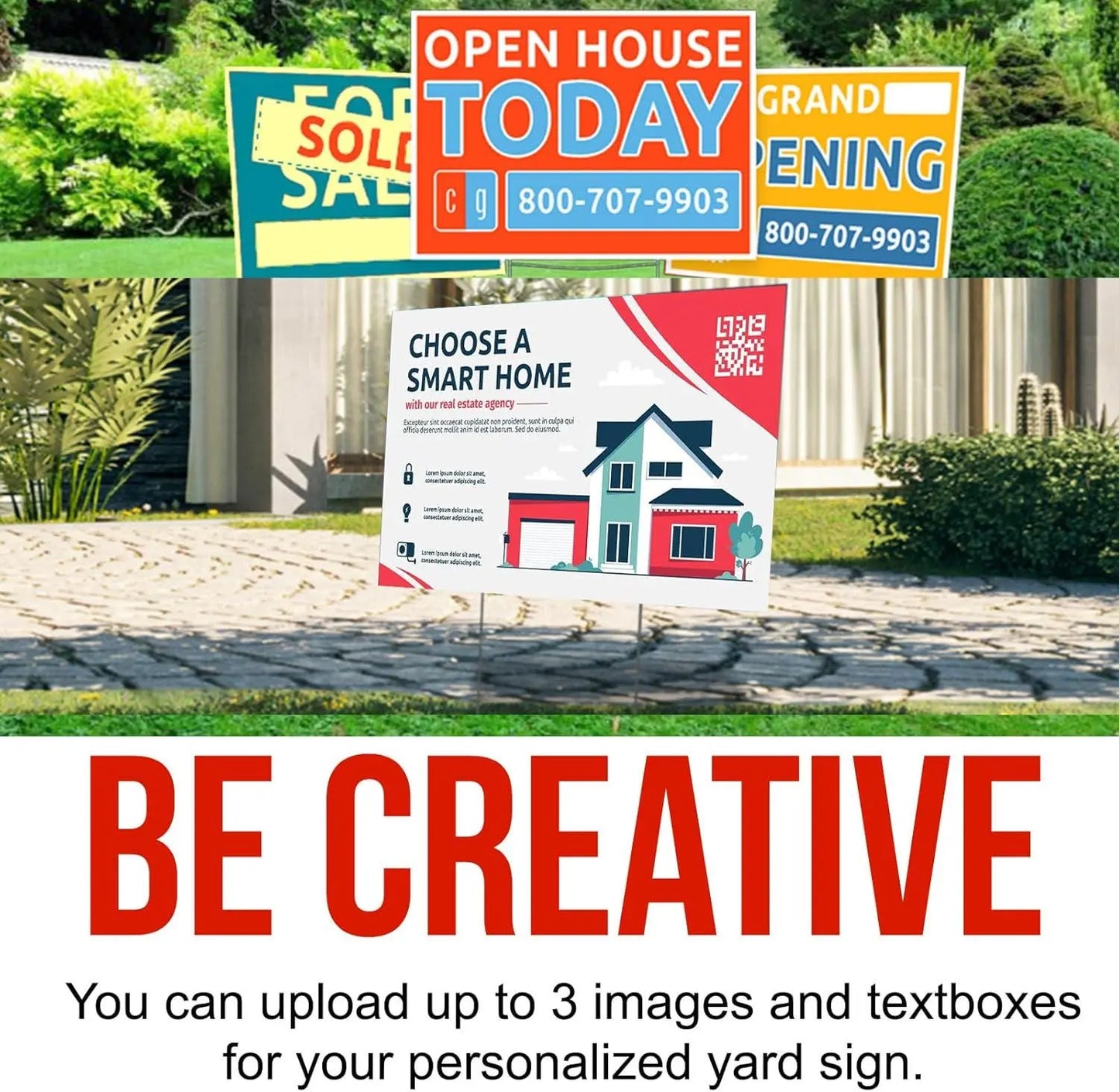 Generic 10pc 12x18"" Custom Yard Sign for Business and Trade Shows Advertising Image Matters Group